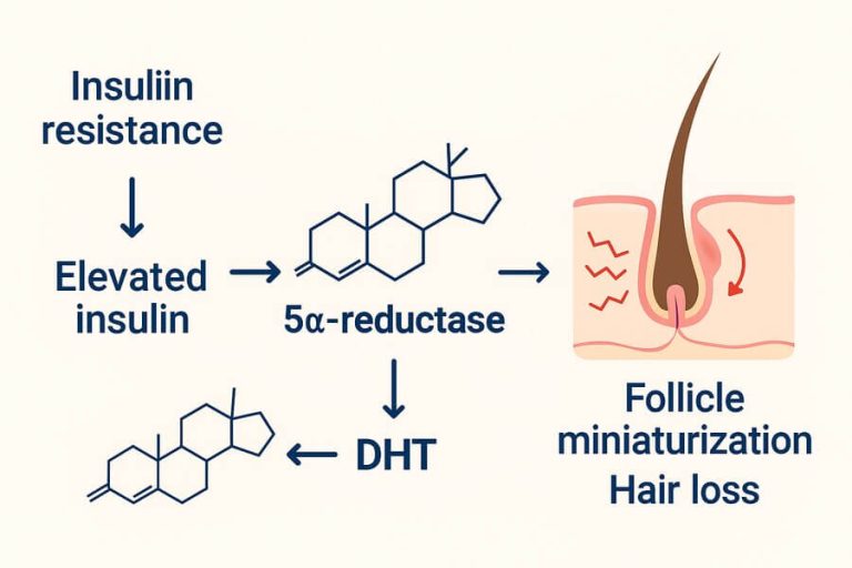 How insulin resistance leads to hair loss.