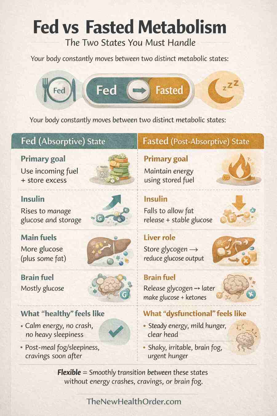 Differences between the fed and fasted state - metabolic frequency