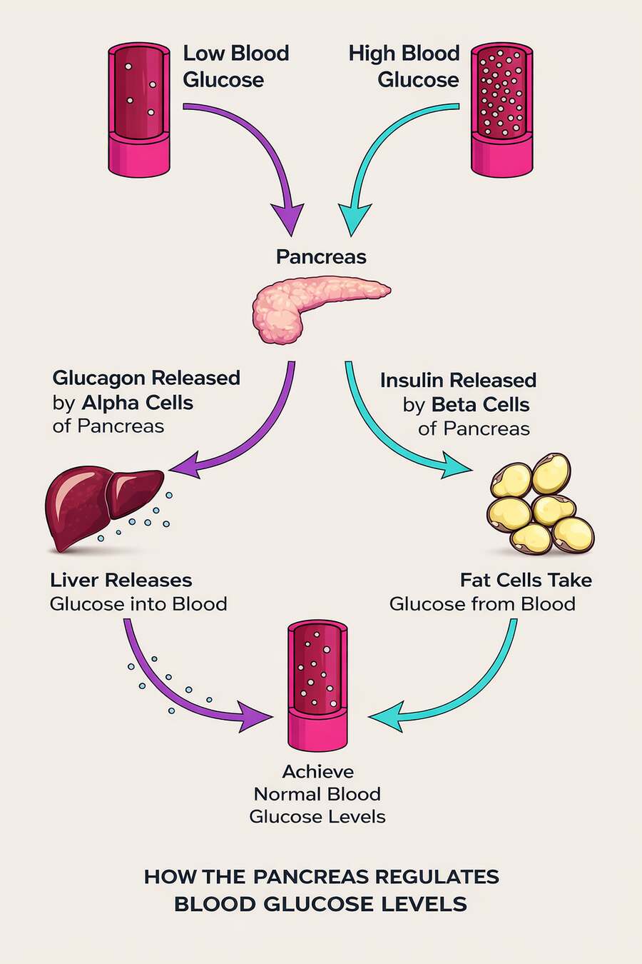 How the pancrease regulates glucose