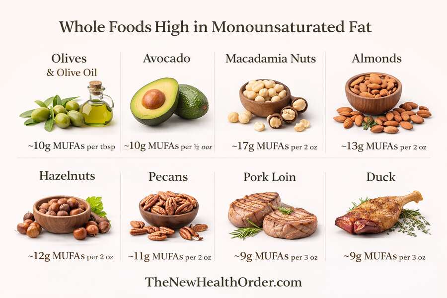 Foods high in monounsaturated fatty acids (MUFAs)