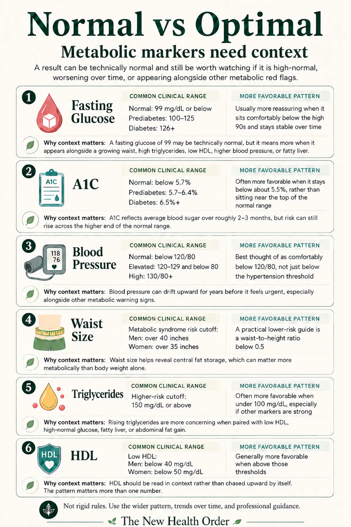 Normal Vs optimal Metabolic Markers